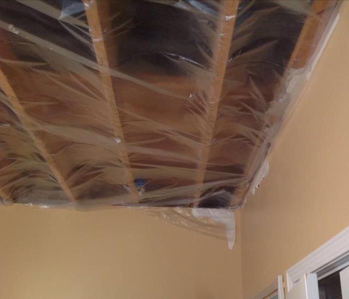 Ceiling removal after a faulty hot water heater in the attic 