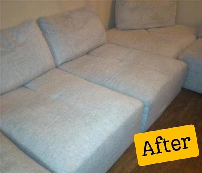 Sofa after the professional SERVPRO cleaning 