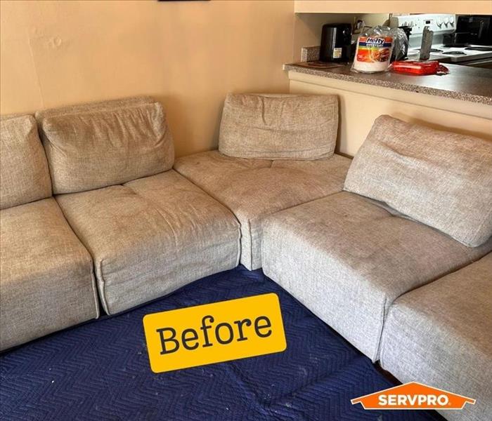 Sofa before a SERVPRO clean