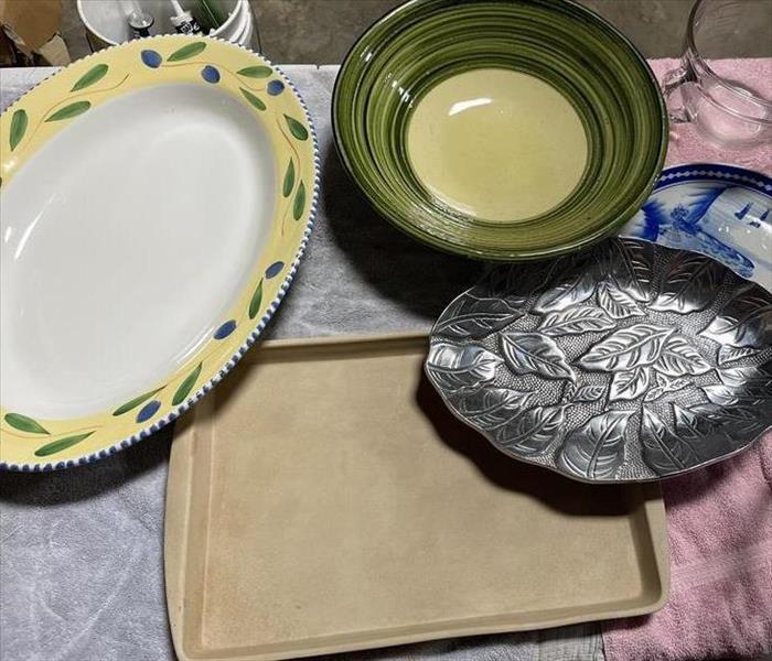 Dinnerware cleaned by SERVPRO 