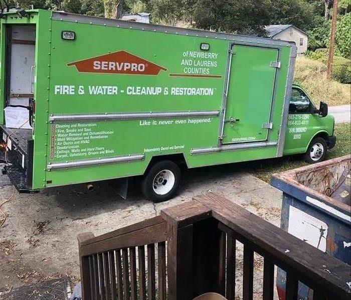 SERVPRO on site to begin clean up of a house fire in Newberry, SC