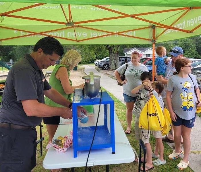 Owners Mel and Kimberly Kitchens serving up snowcones in Prosperity, SC 
